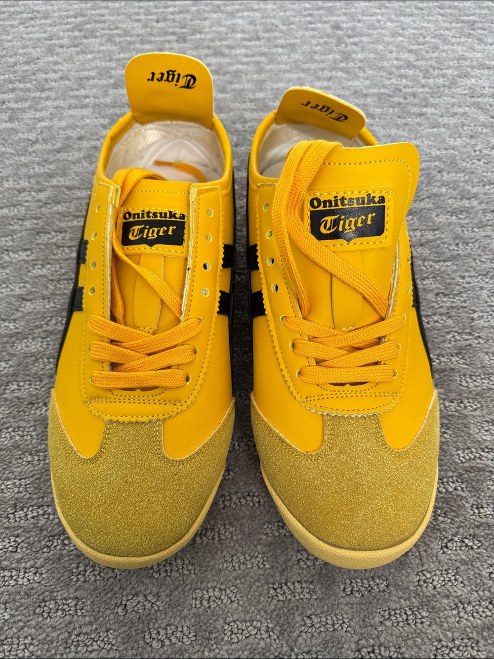 Men’s Yellow Sneakers with Black Stripes